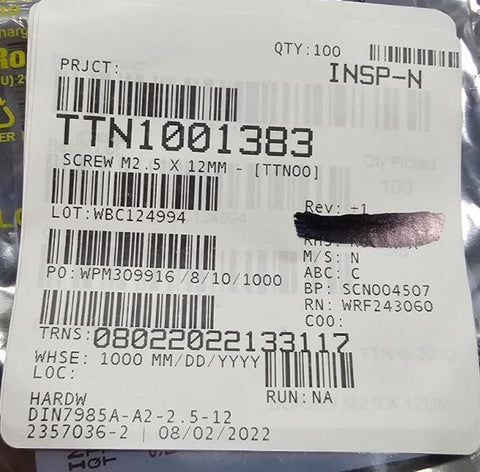 100PCS M2.5X12mm Passivated DIN 7985A Long Phillips Pan Head Screws, Activated