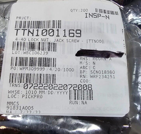 200PCS 91831A005 4-40 Nylon Inserted Self Lock Nuts 304 Stainless Steel 18-8