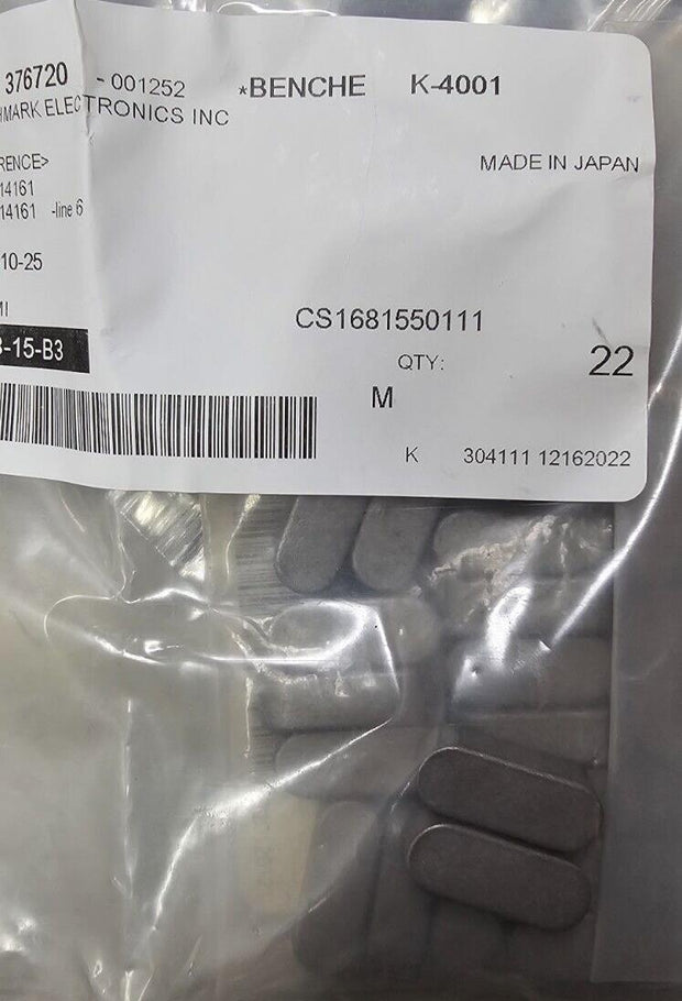5PCS Misumi KESS10-25 Parallel Shaft Keys 25mm L 10mm W, Stainless, Rounded