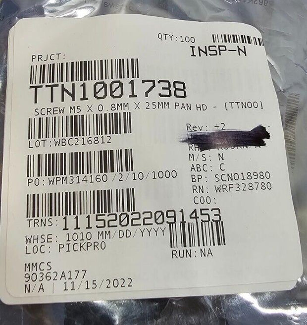 100PCS 90362A177 M5x0.80mm 25mm L Stainless Steel Pan Head Torx Screws T25