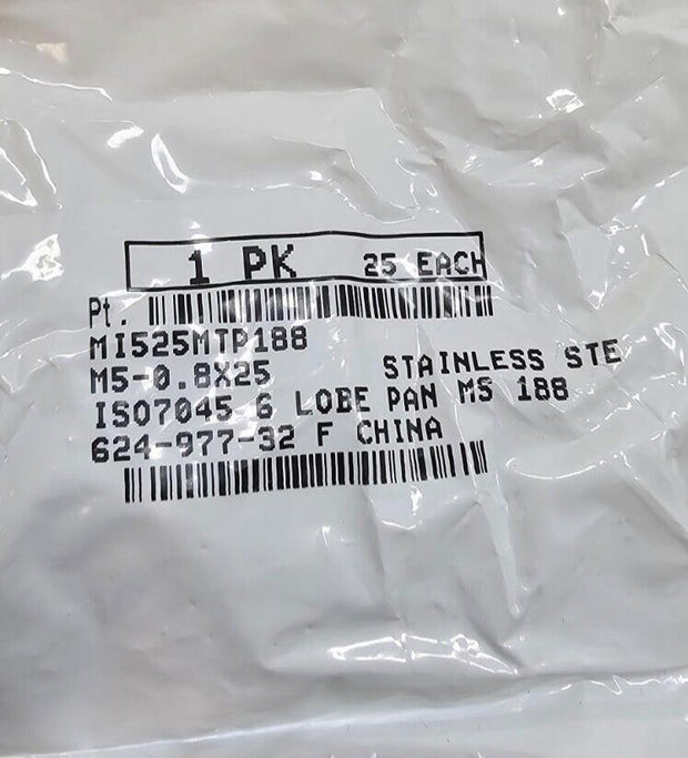 100PCS 90362A177 M5x0.80mm 25mm L Stainless Steel Pan Head Torx Screws T25