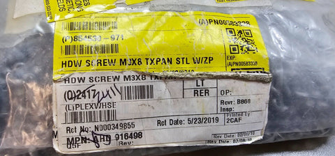 5511PCS 916498 M3X8mm Long, Torx, Pan Head Machine Screws, Zinc Trivalent, ISO