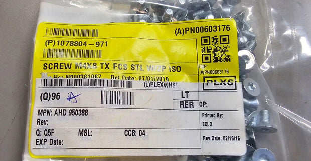 5096PCS 950388 M4X8mm Long, Torx, 90 Degree Flat Head Machine Screws, Zinc PL