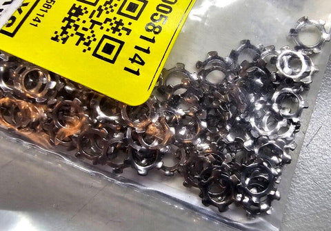174PCS 900885 M3 External Tooth Lock Washers, Stainless Steel, Passivated, DIN