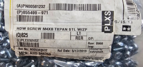 825PCS 946759 M4X8mm Long, Torx, Pan Head Machine Screws, Zinc Plated Steel ISO