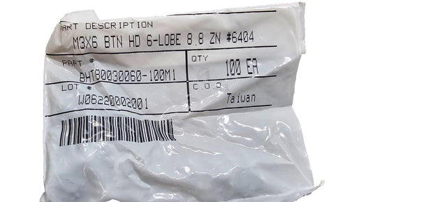 100PCS 92832A215 Zinc-Plated Steel Button Head Torx Screws M3x0.5mm 6mm L, Zinc