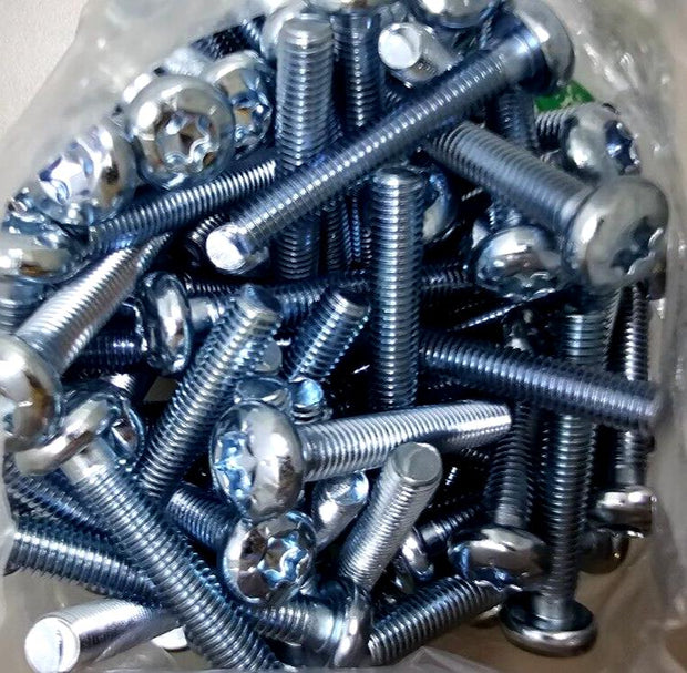 100PCS M8x50MM Zinc Plated Stainless Steel Pan Head Torx (Marine Grade) T45