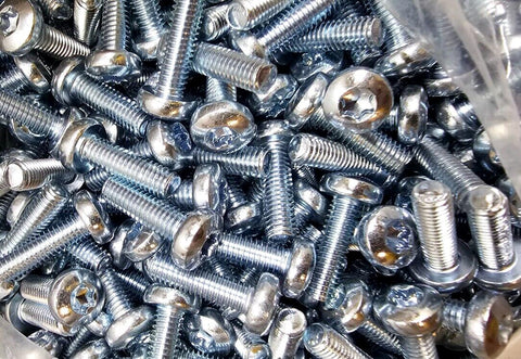 2402PCS 90304A226 Steel Pan Head Torx Screws M6x1, 20mm L, Zinc Plated Steel
