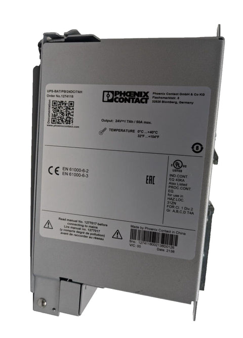 Phoenix Contact 1274118 UPS-BAT/PB/24DC/7AH Battery Module Enclosure - No batts