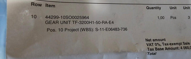 Kumera TF Series Shaft Mounted Helical Gear Unit Assembly 5.5kW TF-3200H1-50-RA