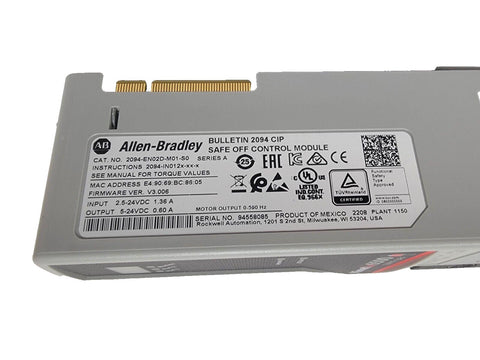New Allen Bradley Kinetix 6500 CIP Safe Off Control Module 2094-EN02D-M01-S0