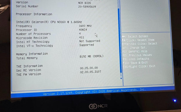 New NCR 7761 P1535 Touchscreen Terminal Display N3160 1.6Ghz, 8GB - No Stand/PSU