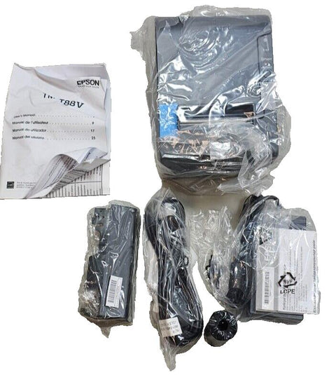 New Epson TM-T88V POS Thermal Receipt Printer USB/Serial/RJ12 + PSU & Cables