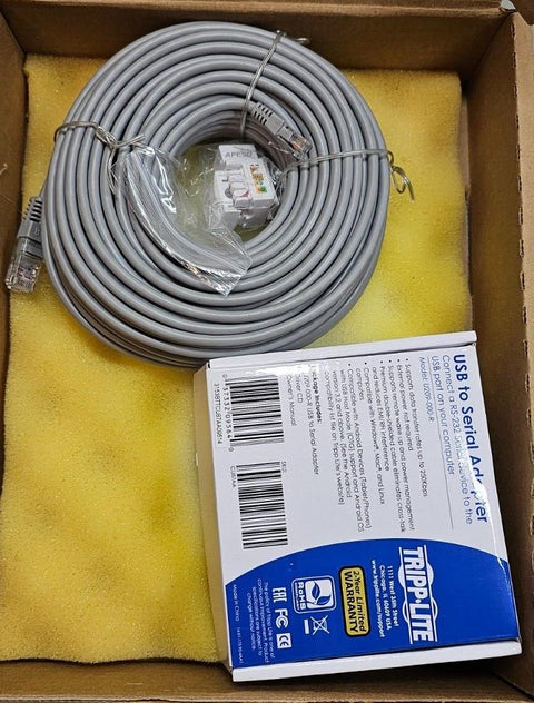 New Tripp Lite U209-000-R USB TO Serial Adapter Kit, 100ft Ethernet + Connector