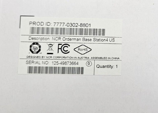 New NCR Orderman Base Station4 US model for Orderman 7777-0302-8801 w/ PSU