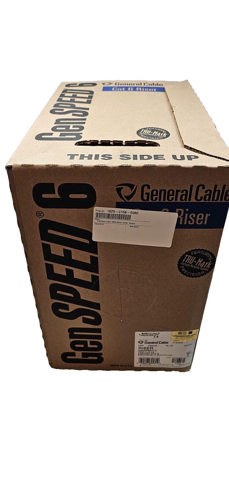 1000ft General Cable 7133800 GenSPEED CMR Cat6 4 Pair, 23AWG Solid Cop ...
