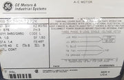 General Electric 5K39QN3272K 3/4 HP 575v 3450/2850 RPM Motor w/ Fan Assembly