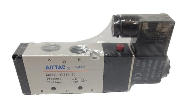 AirTac Solenoid Valve Model 4V31010BT DC24V NPT - New, Sealed