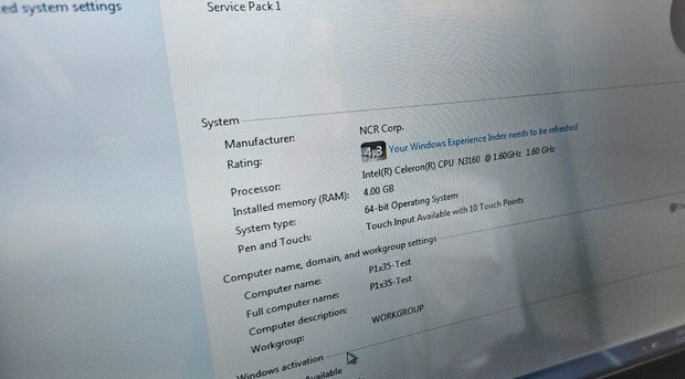 New NCR 7761 P1535 Touchscreen Terminal Display 1.6Ghz, 4GB/40GB, W7POS, No Biom
