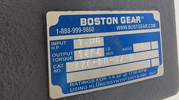 Boston Gear 700 Series F726-50-B7-G Right Angle Speed Reducer