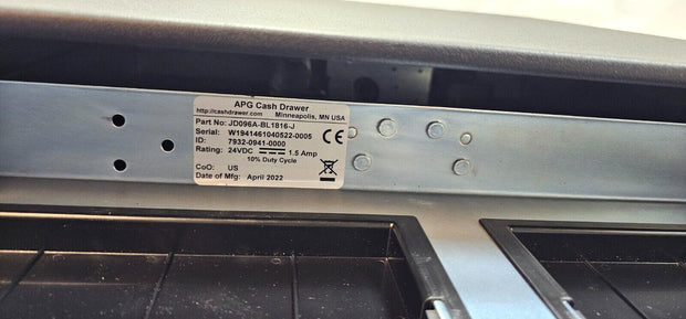 APG JD096A-BL1816-J 4000 Series Cash Drawer, 18x16x4, Heavy Duty,  No Till Inser