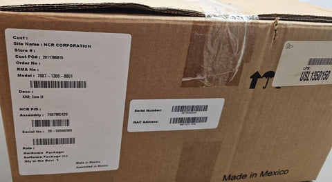 New NCR RealPOS XR8 7607 POS Terminal, i3-6100TE 8GB/2x500GB RAID, No OS