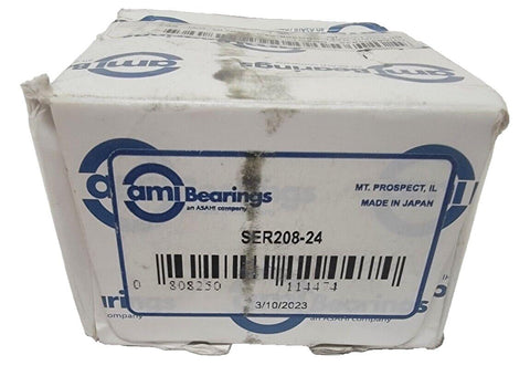 AMI SER208-24 - 1-1/2" Bore - Insert Ball Bearing With Snap Ring and Set Screws