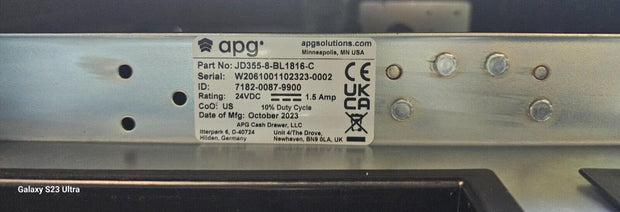 N.O.S. APG 4000 Heavy Duty Cash Drawer 18x16.5" 5B/5C JD355-8-BL1816, SS Front