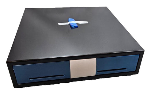 New NCR 2177-3500-9090 Cash Drawer 16" 24V HSR 4B/8C Black w/Stainless Steel