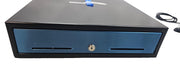 New NCR 2177-3500-9090 Cash Drawer 16" 24V HSR 4B/8C Black w/Stainless Steel