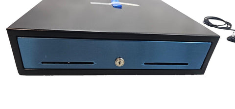 New NCR 2177-3500-9090 Cash Drawer 16" 24V HSR 4B/8C Black w/Stainless Steel
