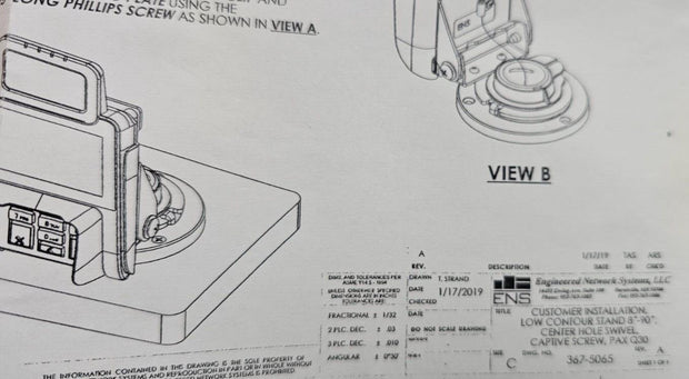 Havis 367-5065 Low Contour Stand 8 -90 Center Hole Swivel Fits : MX915 MX925