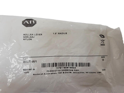 Allen Bradley 802T-W1 Roller Lever, 1.5" Radius, Non-Adjustable, Cast Roller