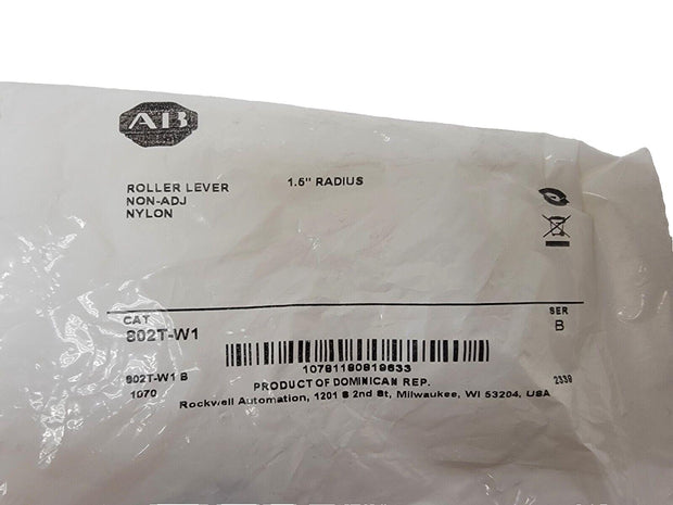 Allen Bradley 802T-W1 Roller Lever, 1.5" Radius, Non-Adjustable, Cast Roller
