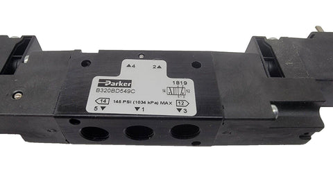 Parker B320BD549C Solenoid Air Control Valve, 1/8 ", 24VDC, 145 PSI Max