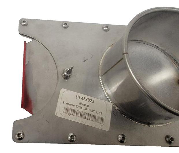 Nordfab 45ZD23 Blast Gate: Stainless Steel, For 5"Duct Dia, 5" Overall Length