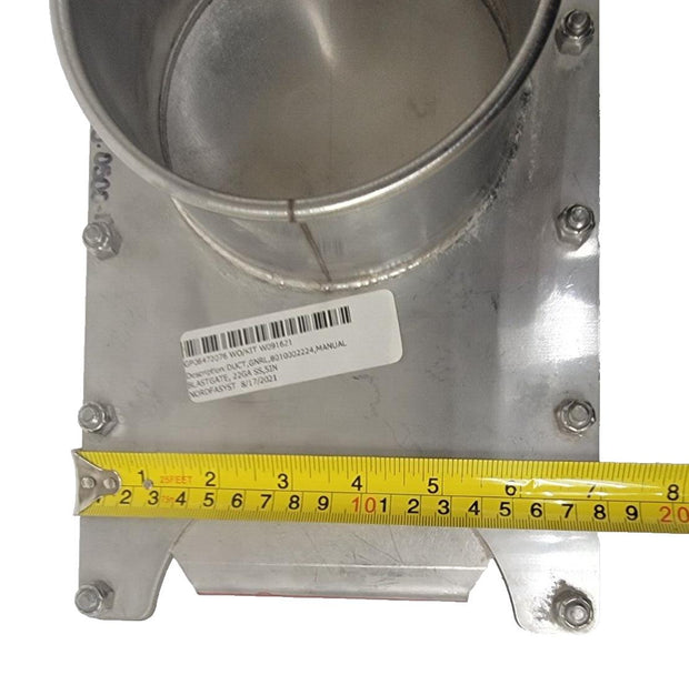 Nordfab 45ZD23 Blast Gate: Stainless Steel, For 5"Duct Dia, 5" Overall Length