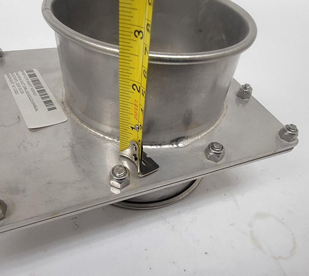 Nordfab 45ZD23 Blast Gate: Stainless Steel, For 5"Duct Dia, 5" Overall Length