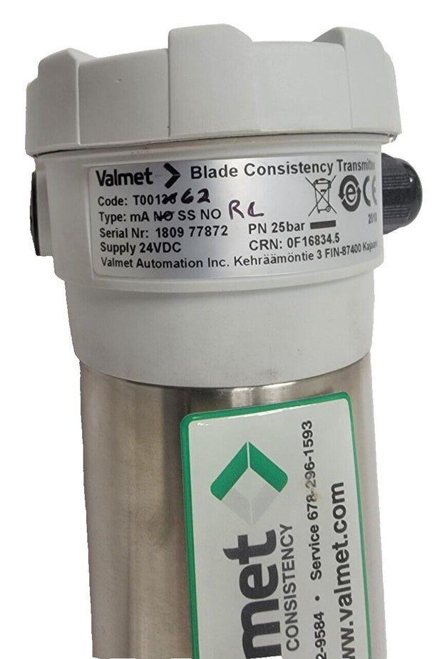 Valmet T00162 Blade Consistency Transmitter Type mA RL SS NO