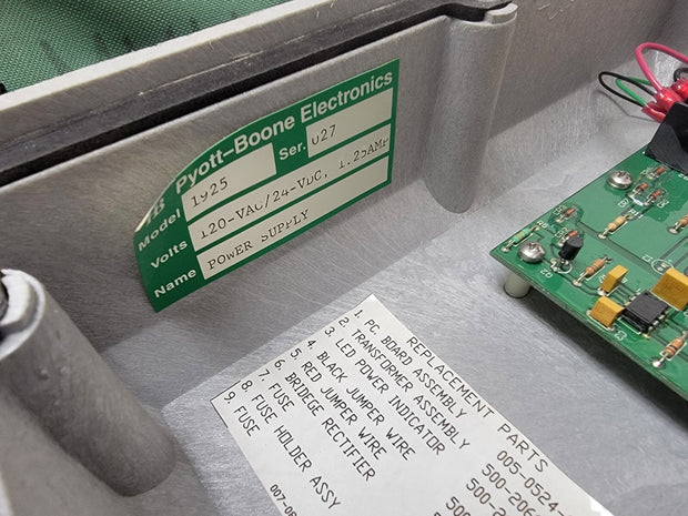Pyott-Boone Electronics Model 1925 Power Supply 2-24 VAC, 1.5 AMP Outputs, MSHA