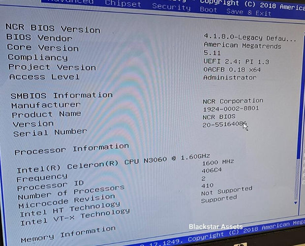NCR KC4 Kitchen Controller w/ 1.6Ghz Dual Core, 8GB DDR3, 64GB SSD, PSU, No OS