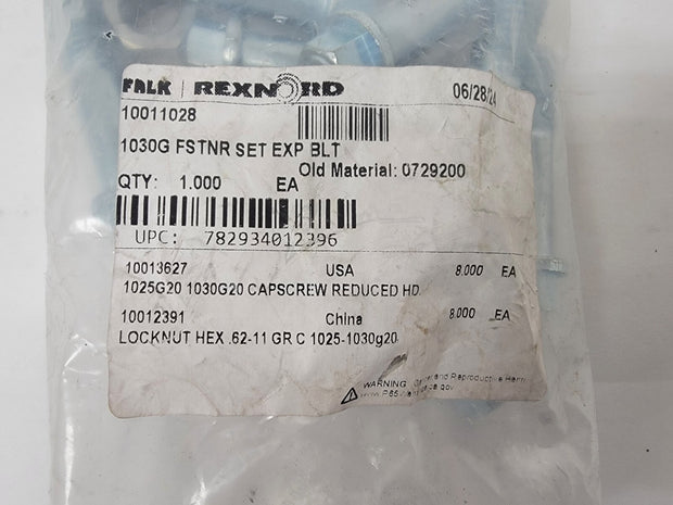 Falk Rexnord 10011028 1030G Fastener Set Exp Bolt Capsrew Reduced HD