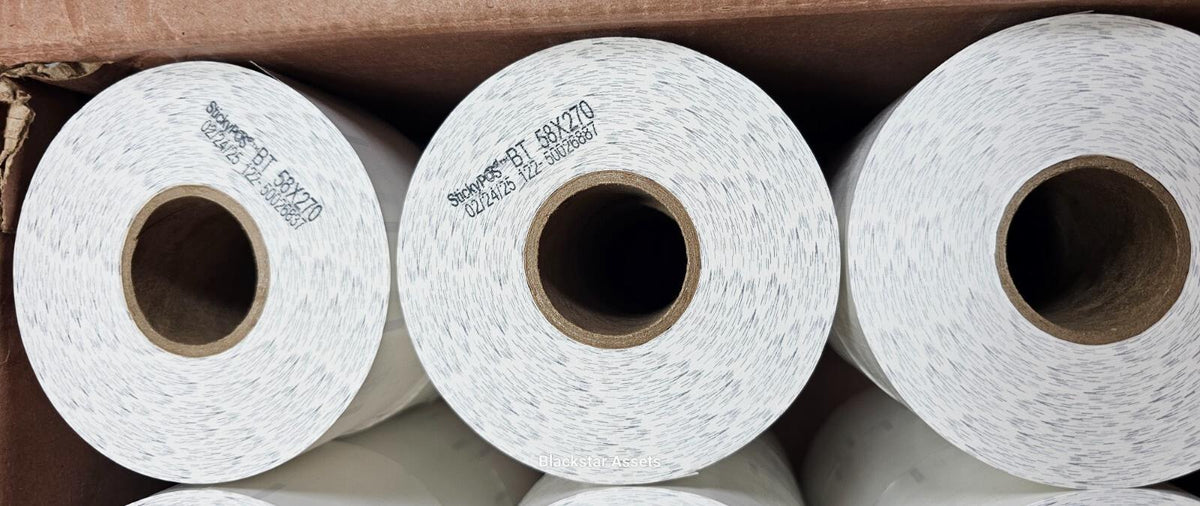 New Case 27 Rolls StickyPOS Thermal Paper, 58MM X 270FT, Adhesive Stic ...