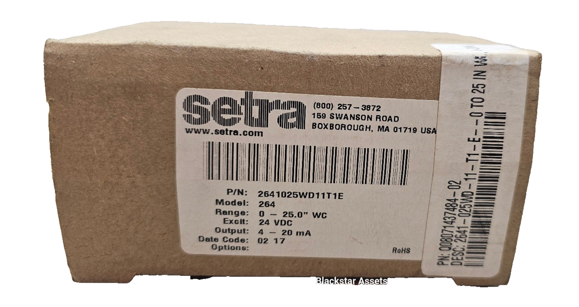 New Setra 264 Series 2641025WD11T1E Pressure Transmitter, 264 XMIT 25W ...