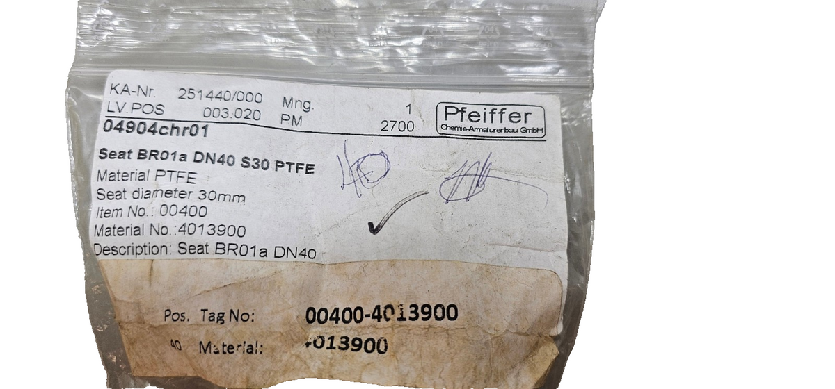 New Samson Pfeiffer Seat BR01a DN40 S30 04904chr01 003.020 – Blackstar ...