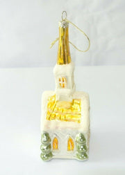 Church Steeple Gold and White Christmas Tree Ornament - Radko / Breen ?