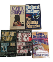 Lot of 5 Vintage Print Mystery Novels Agatha Christie Margaret Truman
