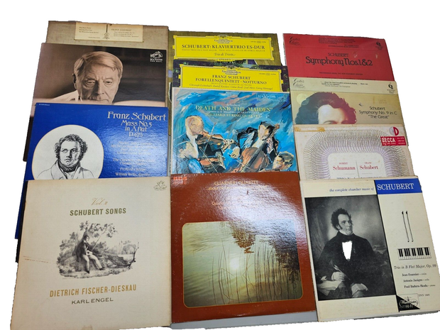 Lot of 18 Classical Music Vinyl Records, Schubert by Various Recording Artists