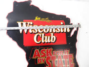 Wisconsin Club Ask For it By State Large Metal Sign Bar Brewery Decor