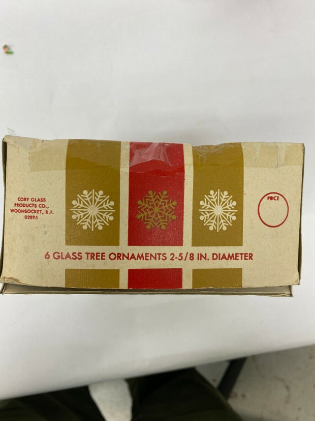 Vintage- Colby Glass Ornaments- Box of 6